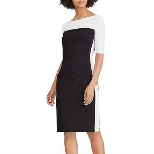 Chaps Black & White Jersey Dress